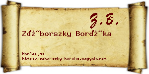 Záborszky Boróka névjegykártya